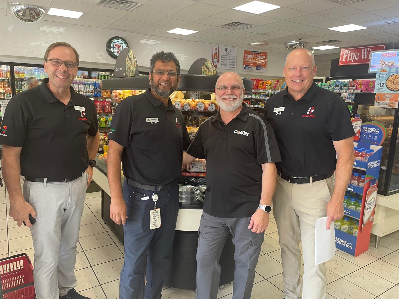 Walking stores with 7-Eleven United Zone leadership.